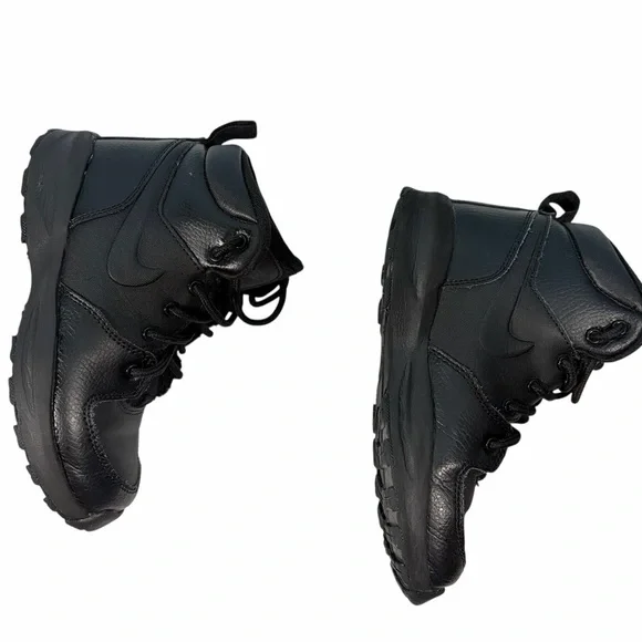 NIKE Shoes Boots Kids US 1Y Black Lace Up High Top Manoa LTR BQ5373-001 - Picture 3 of 9